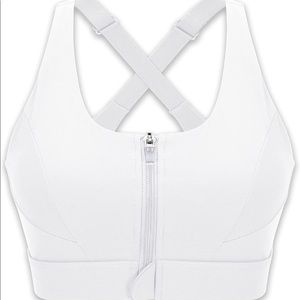 Cordaw Women's Zip Front Sports Bra Adjustable Straps